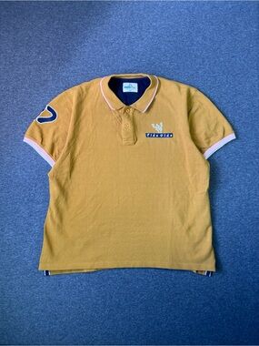 Vintage 90s Fido Dido Embroidered Polo Shirt Size XL Mustard Gold Retro